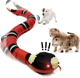1PC Snake Cat Toy for Cats, Smart Sensing Snake Rechargeable, Automatically Sense Obstacles and Escape, Realistic S-Shaped Moving Electro-Sensing Cat Snake Toy, Interactive Toys for Cats