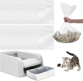 30 Pack Cat Litter Bags,No-Touch Kitty Litter Liners & Pet Waste Bags Compatible with Petsafe Self-Cleaning Cat Litter Box,Replacement Trash Pet Litter Bags