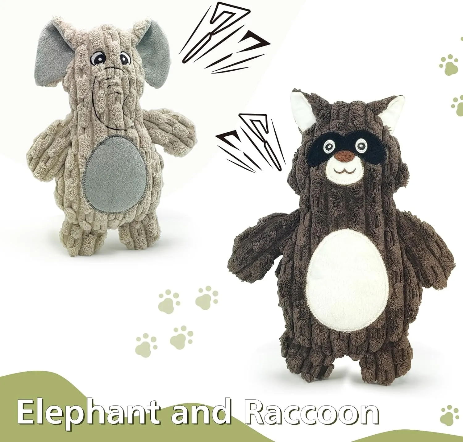 5PACK Dog Toys for Large Breed, Squeaky Funny Cute Interactive Medium & Small Dog Toys, Stuffed Plush Animals Puppy Toys