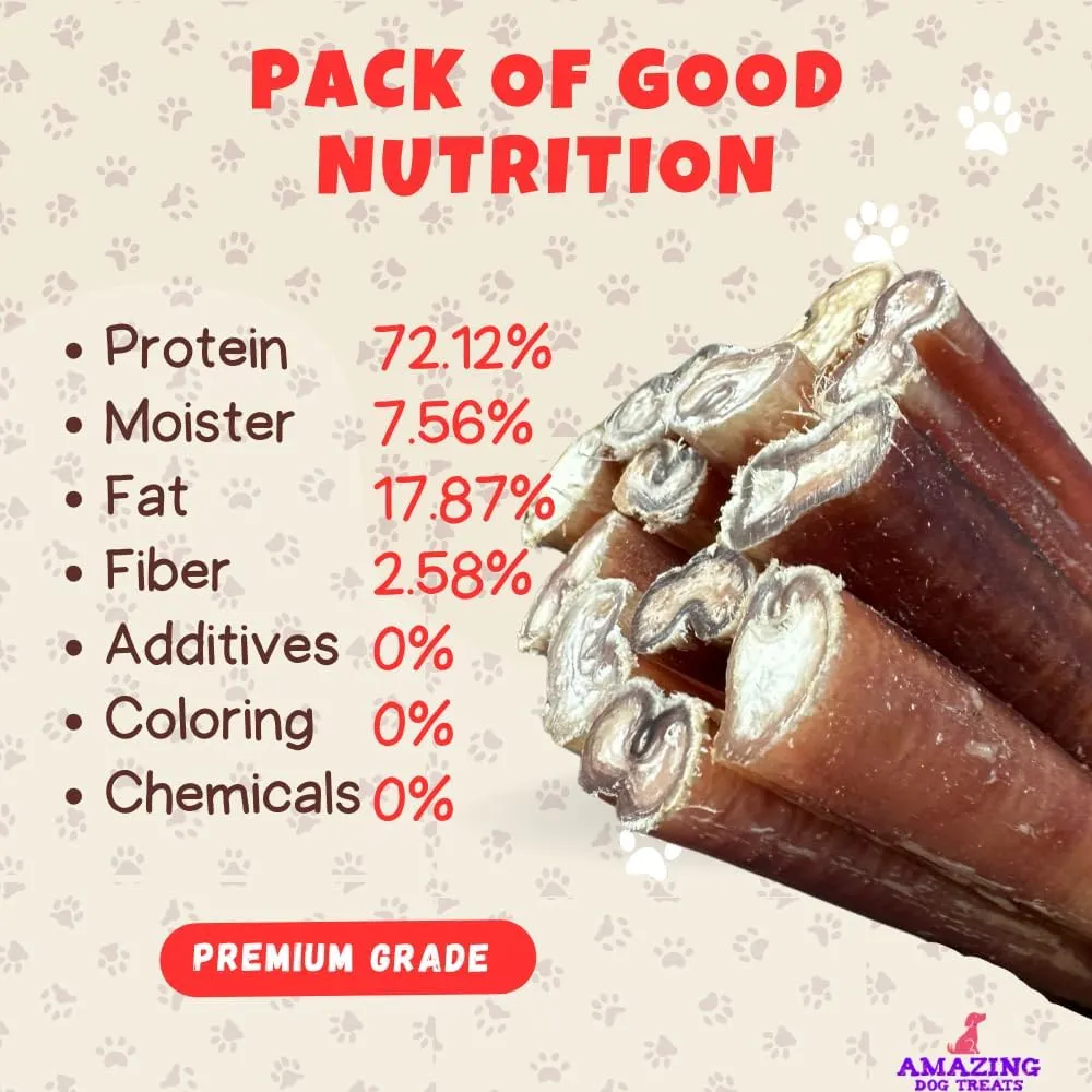 Amazing Dog Treats - 6 Inch Medium Size Bully Sticks (40 Count) - Bulk Bully Sticks for Dogs - No Hide Bully Stick Dog Bones