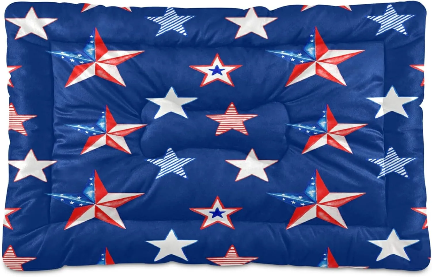 American Stars Patriotic Dog Bed Usa Memorial Independence Day Medium Pet Bed Mat Non Slip Cat Beds Pad Mats Soft Dogs Bed Pillows Pets Blanket Cushion