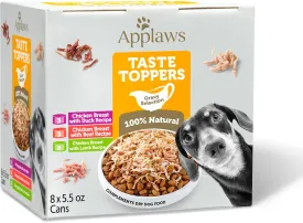 Applaws Taste Toppers, Grain-Free Dog Food Topper, Limited Ingredient, Variety Selection in Gravy (8 x 5.5oz Cans)