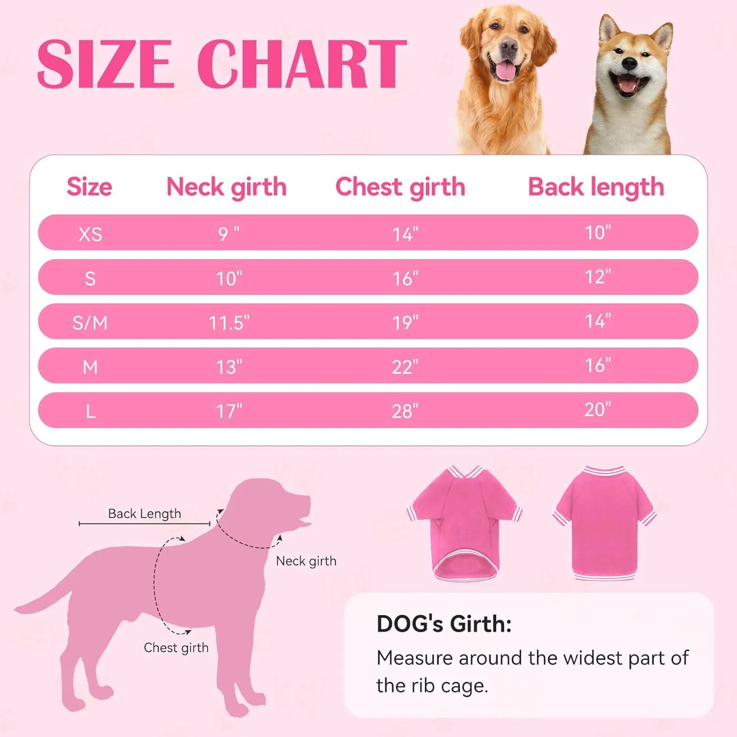 Baseball Jacket Soft Warm Dog Clothes Brushed Fleece for Small Dogs Puppy Sweater Boy Girl Pet(Pink-XS)