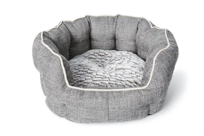 Bud-Z Round Deluxe Cuddler Grey Dog 22x20.5in