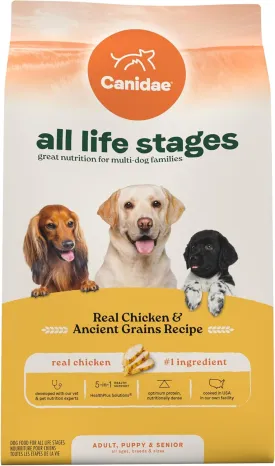 Canidae All Life Stages Real Chicken & Ancient Grains Recipe  High Protein Premium Dry Dog Food for All Ages, Breeds, and Sizes 27 lbs.