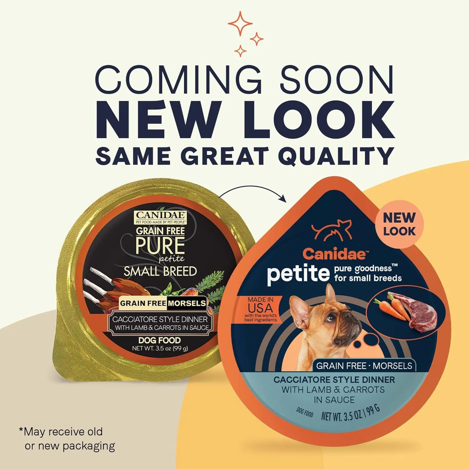 Canidae Pure Petite Premium Wet Dog Food for Small Breeds, Morsels with Lamb & Carrots, 3.5 oz, (Case of 12) Grain Free