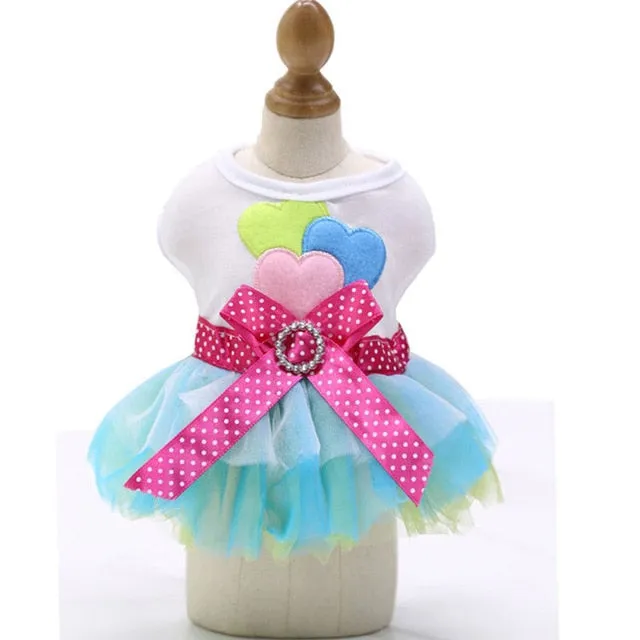 Cat Clothes Dog Wedding Dress Cotton Lace Floral Dress Large Bowknot Pet Dog Dress Summer Clothing For Small Medium Dog Supplies