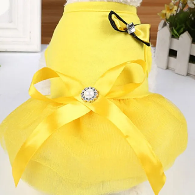 Cat Clothes Dog Wedding Dress Cotton Lace Floral Dress Large Bowknot Pet Dog Dress Summer Clothing For Small Medium Dog Supplies