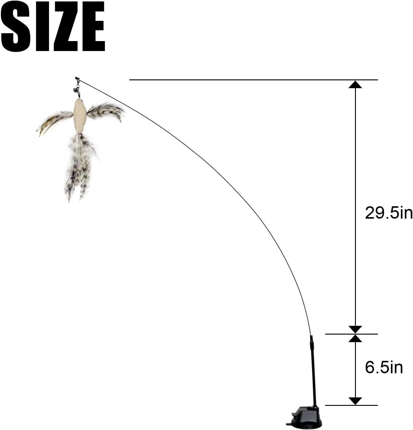 Cat Feather Toys with 1 Suction Cup,2 Cat Wands,8Pcs Birds and Insects Simulation Feather Refills with Bells, Interactive Toys for Indoor Cats and Kitten.