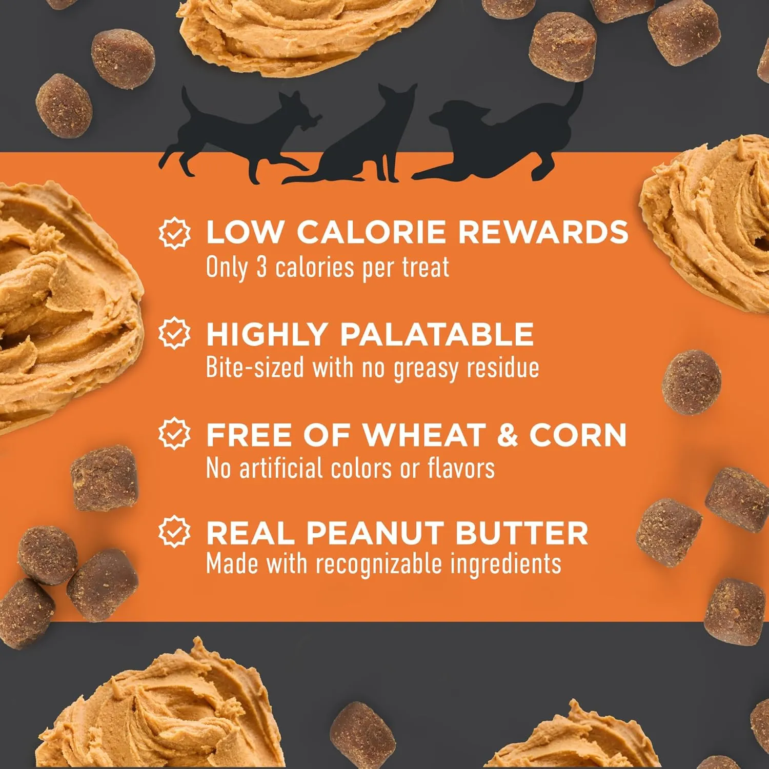 Cloud Star Tricky Trainers Soft & Chewy Dog Training Treats 5 oz. Pouch, Peanut Butter Flavor, Grain-Free Low Calorie Behavior Aid with 130 treats