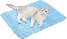 Cooling Mat for Cats and Dogs Blue Easy-to-Clean Pet Cooling Pad Breathable Material for Instant Cooling Summer Relief Ideal for Sofa Bed Protection Keeps Pets (cat)