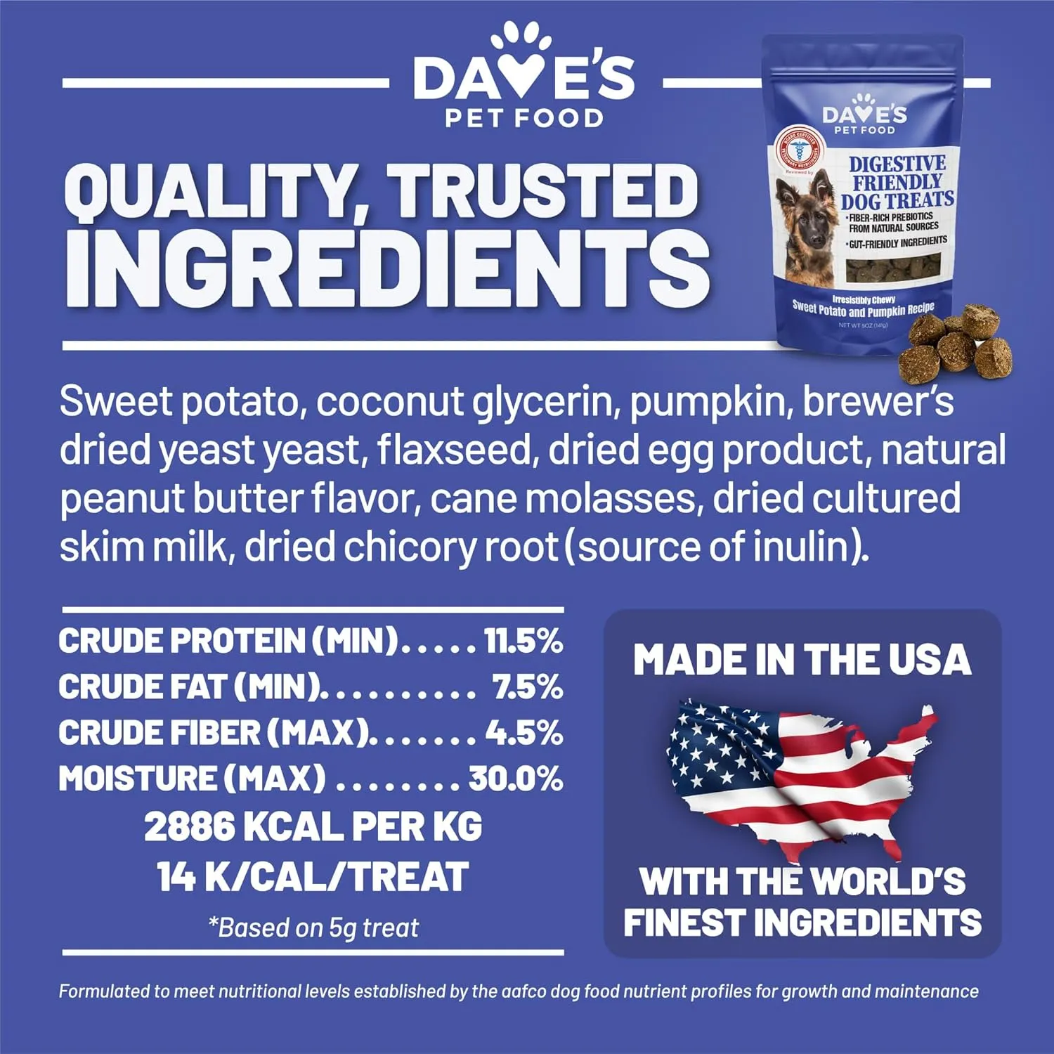 Dave's Pet Food Sweet Potato & Pumpkin Dog Treats for Sensitive Stomachs, Semi-Moist Soft & Digestive Friendly, Made in USA, Senior, Small & Large Dogs, Gut Health (2 Pack)