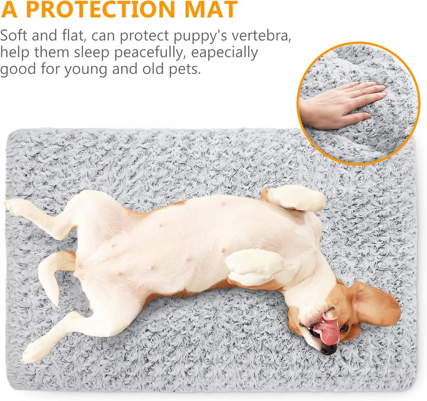 Dog Bed Kennel Pad Washable Anti-Slip Crate Mat for Medium Dogs and Cats (30-inch)