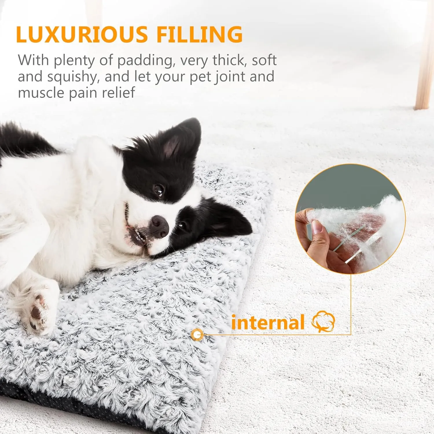 Dog Bed Kennel Pad Washable Anti-Slip Crate Mat for Medium Dogs and Cats (30-inch)