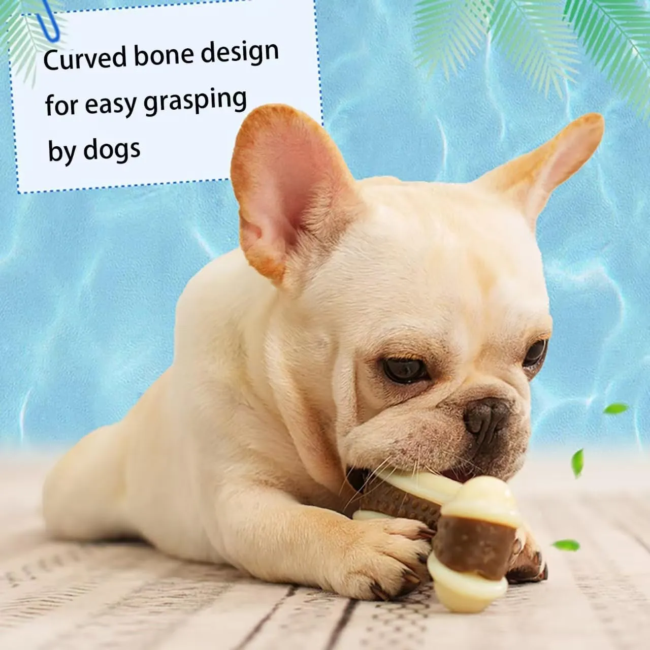 Dog Bones Chew Toys for Aggressive Chewers, 2 Pack Real Beef Flavor, Indestructible Dog Teething Toys for Large/Medium/Small Breeds, Tough Durable Nylon Toy