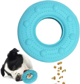 Dog Donut Toy for Treat Dispensing Puppy Teething Toy Dog Interactive Chase Toy for Small Medium Dogs Pet Enrichment Exercise Toy Ball for Teething Cleaning, Training, Entertainment