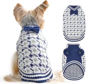 Dog Knitted Sweater Puppy Sweater Warm Soft Pet Valentines Day Clothes for Small Medium Dogs and Cats Sweaters (Blue, XL)