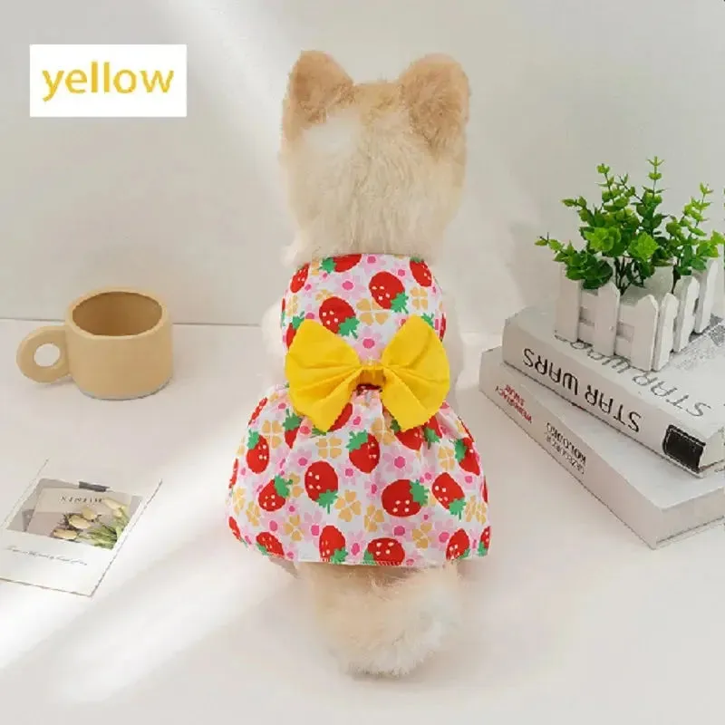 Dog Princess Dress with Bowknot | Summer Cute Puppy Skirt