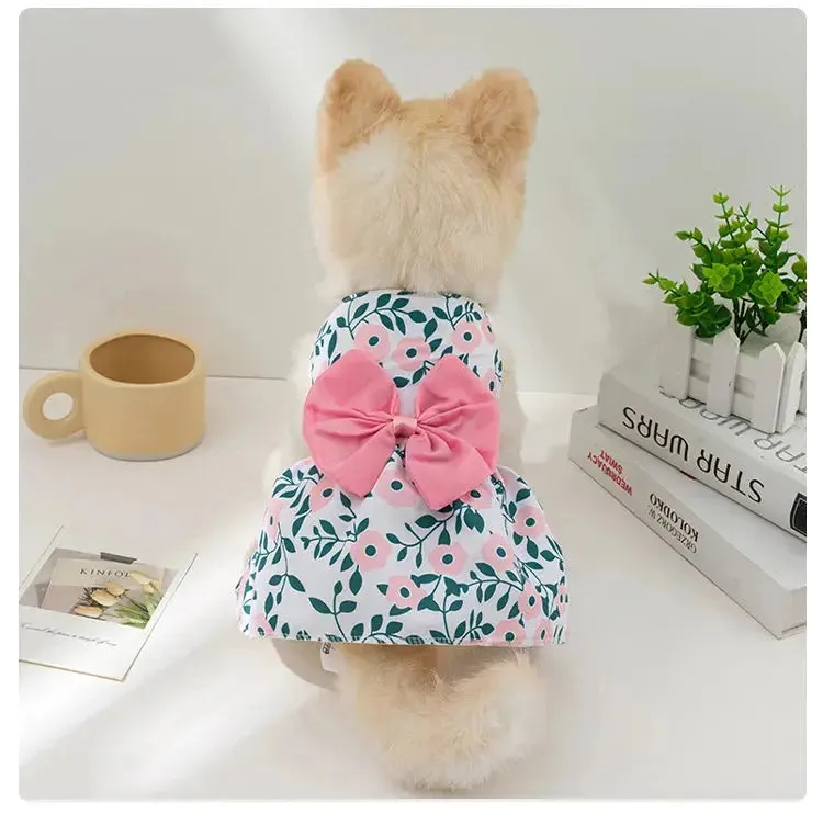 Dog Princess Dress with Bowknot | Summer Cute Puppy Skirt