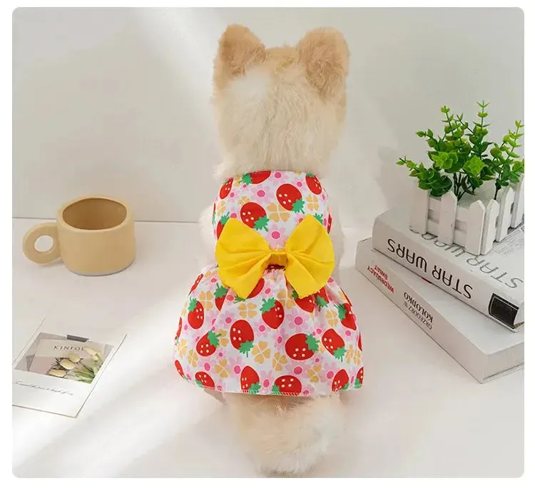 Dog Princess Dress with Bowknot | Summer Cute Puppy Skirt