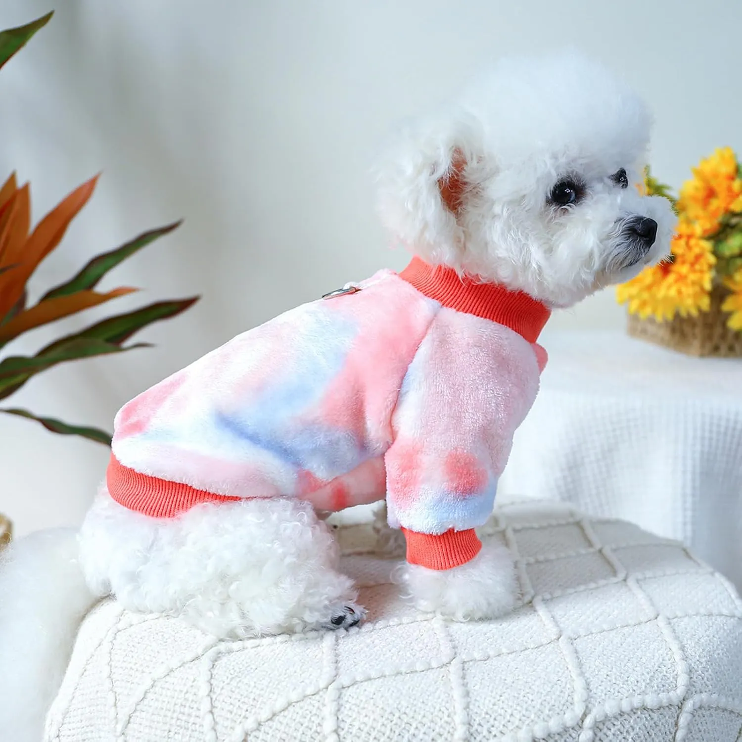 Dog Sweater, Dog Sweaters for Small Dogs, Dog Clothes for Small Dogs Girl Boy, Ultra Soft and Warm Puppy Cat Pet Sweater Dog Coat for Winter Pink M