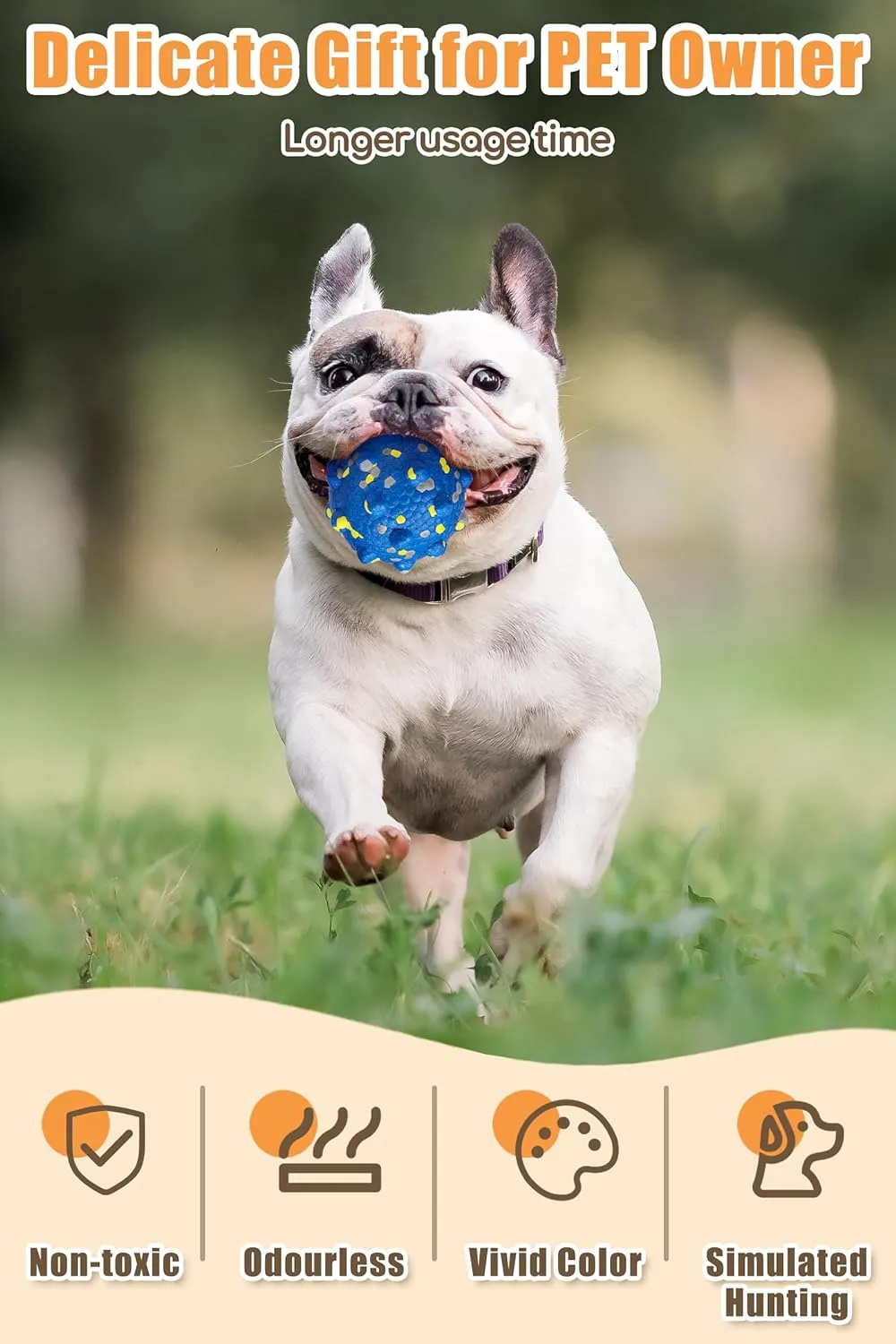 Dog Tennis Balls for Aggressive Chewers, Indestructible Durable Bouncy Interactive Toy for Dogs Fetch Game Lightweight Floating Outdoor Training(4Pcs Large)