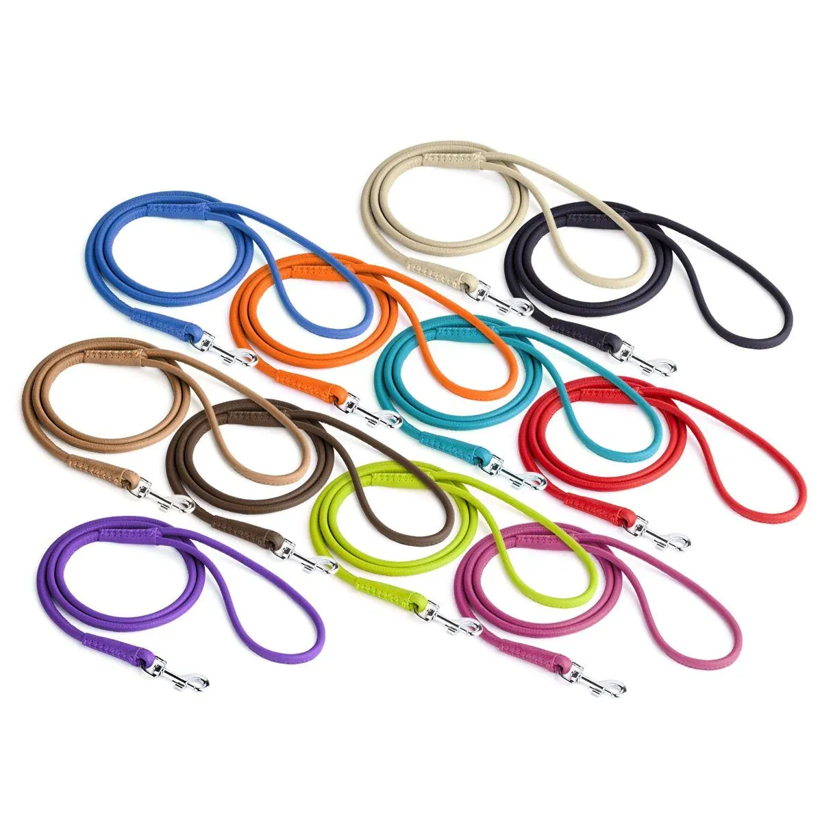 DogLine Soft Leather Round Lead - W1/4" - L72"