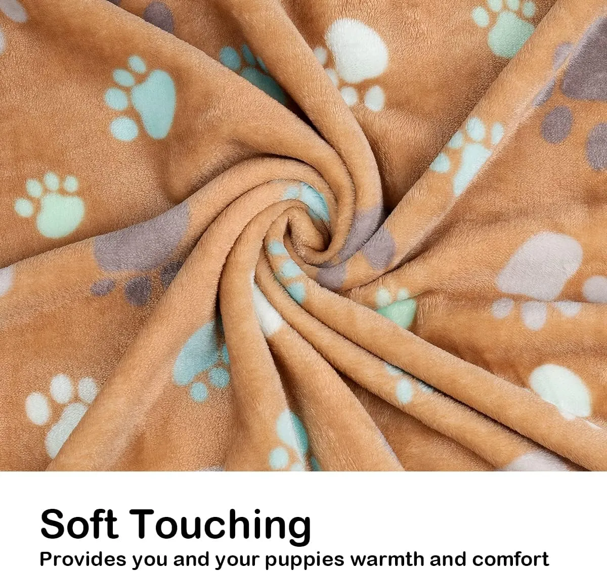 Dono 1 Pack 3 Dog Blankets, Soft Fluffy Fleece Pet Blanket Warm Sleep Mat Paw Print Design Puppy Kitten Throw Blankets Doggy Blanket for Dogs