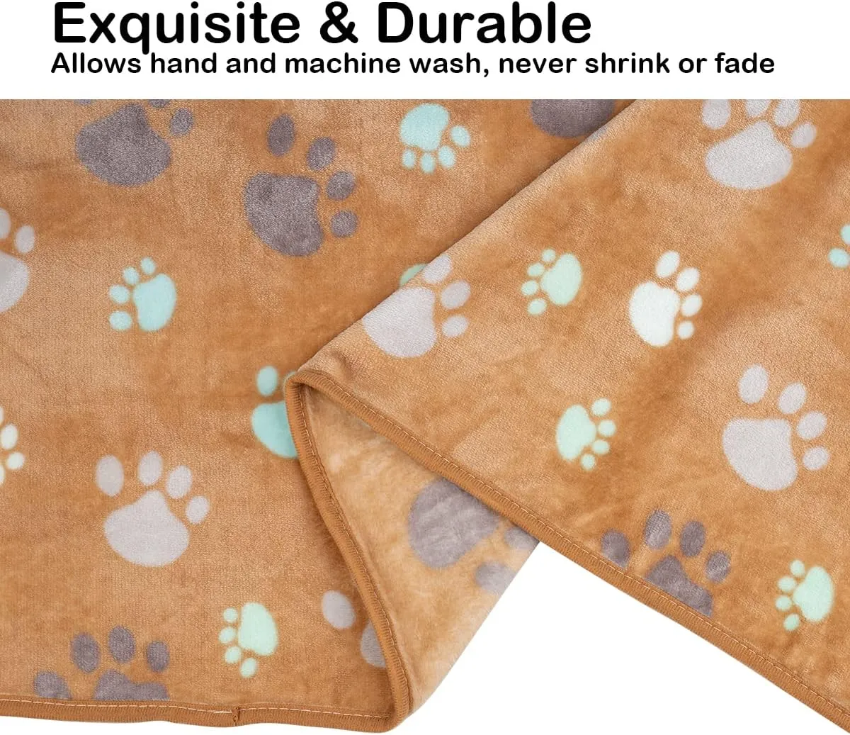 Dono 1 Pack 3 Dog Blankets, Soft Fluffy Fleece Pet Blanket Warm Sleep Mat Paw Print Design Puppy Kitten Throw Blankets Doggy Blanket for Dogs