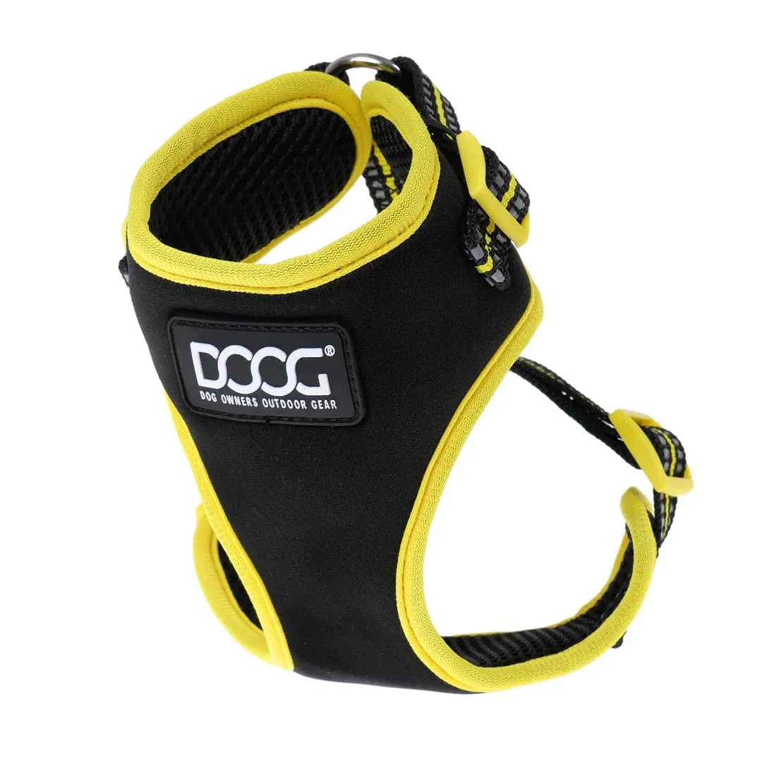 DOOG Neoflex Neoprene Bolt Neon Black and Yellow Dog Harness Large