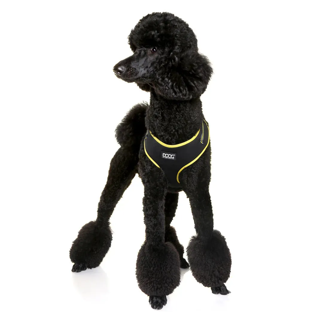 DOOG Neoflex Neoprene Bolt Neon Black and Yellow Dog Harness Large