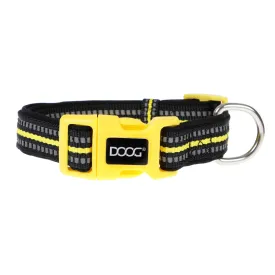 DOOG Neoprene Bolt Neon Black and Yellow Dog Collar Small^^^