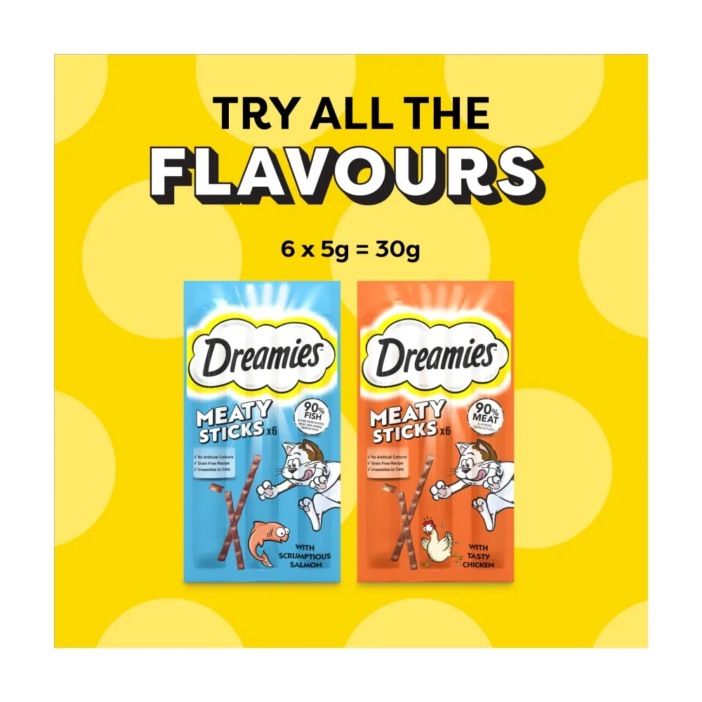 Dreamies | Cat Treats | Salmon Meaty Sticks - 6 x 5g