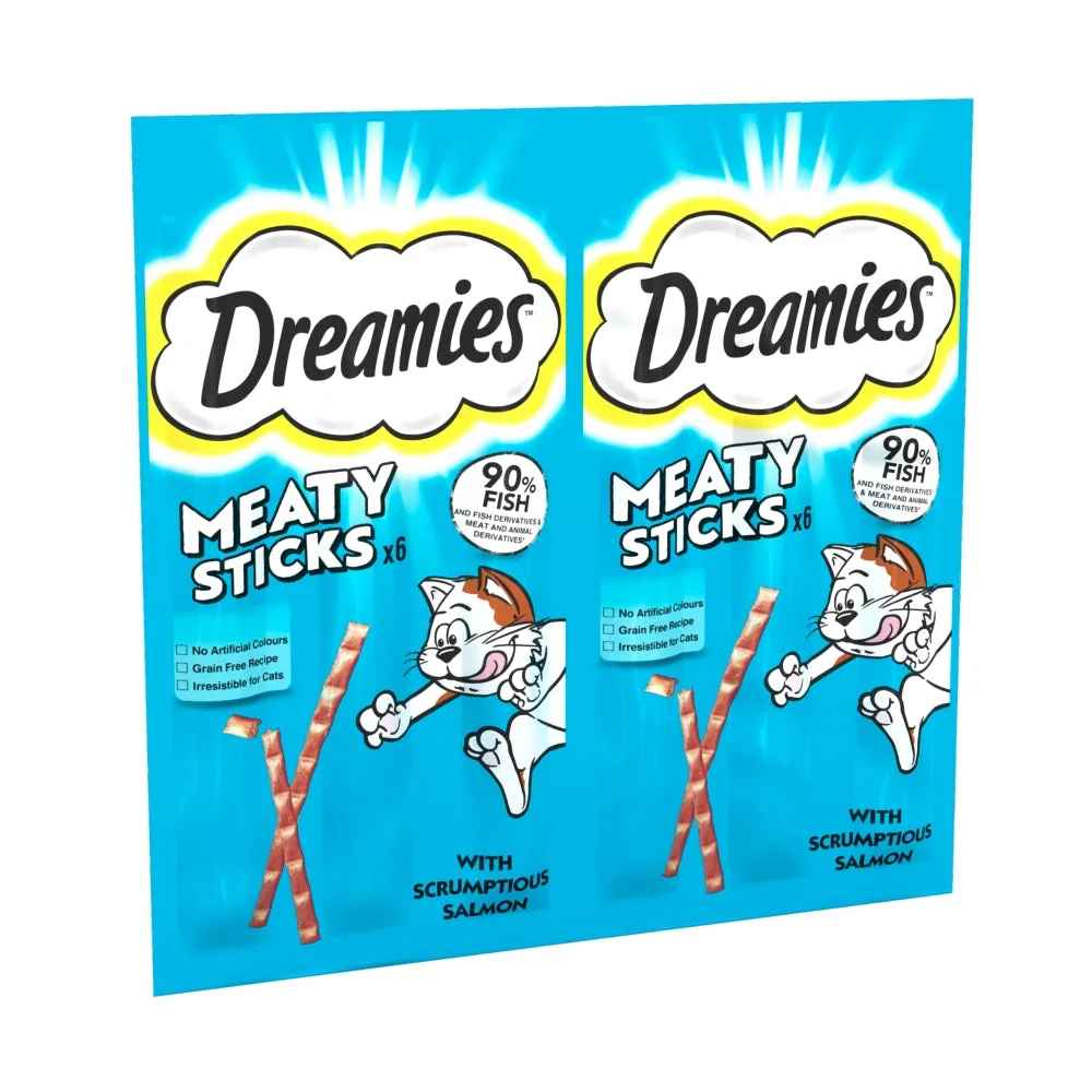 Dreamies | Cat Treats | Salmon Meaty Sticks - 6 x 5g