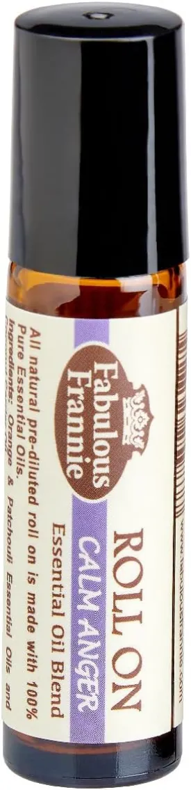 Fabulous Frannie Calm Anger Essential Oil Blend Roll-On Made with Pure Essential Oils Blend of Sweet Orange and Patchouli 10ml (Pack of 1)