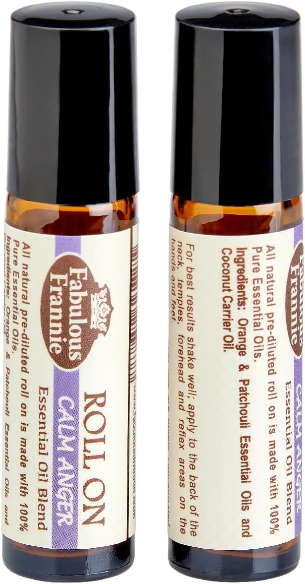 Fabulous Frannie Calm Anger Essential Oil Blend Roll-On Made with Pure Essential Oils Blend of Sweet Orange and Patchouli 10ml (Pack of 1)