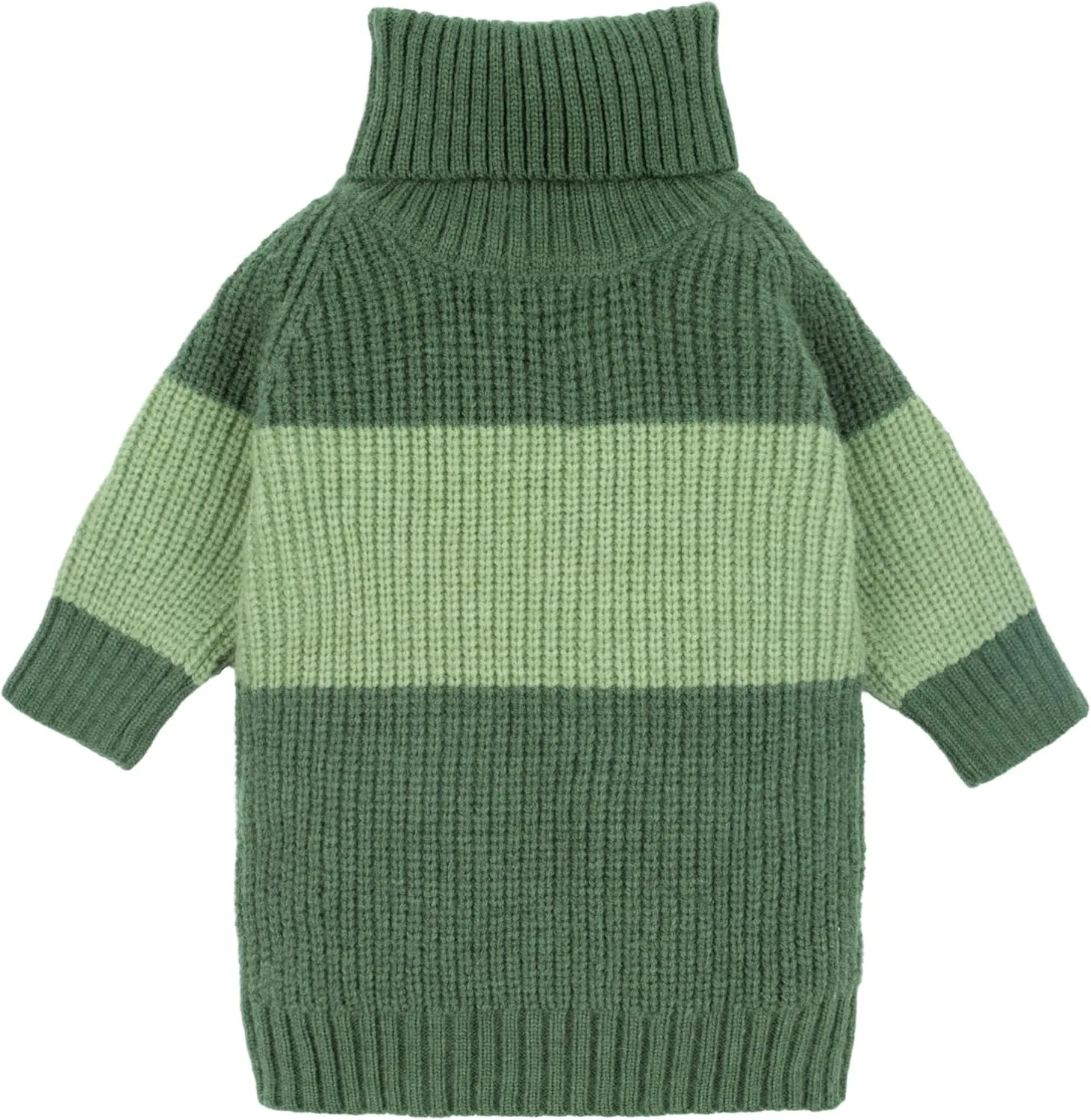 Fitwarm Color Block Turtleneck Dog Sweater, Thermal Dog Winter Clothes for Small Dogs Boy Girl, Pet Outfit, Dark Green, Mint Green, Large