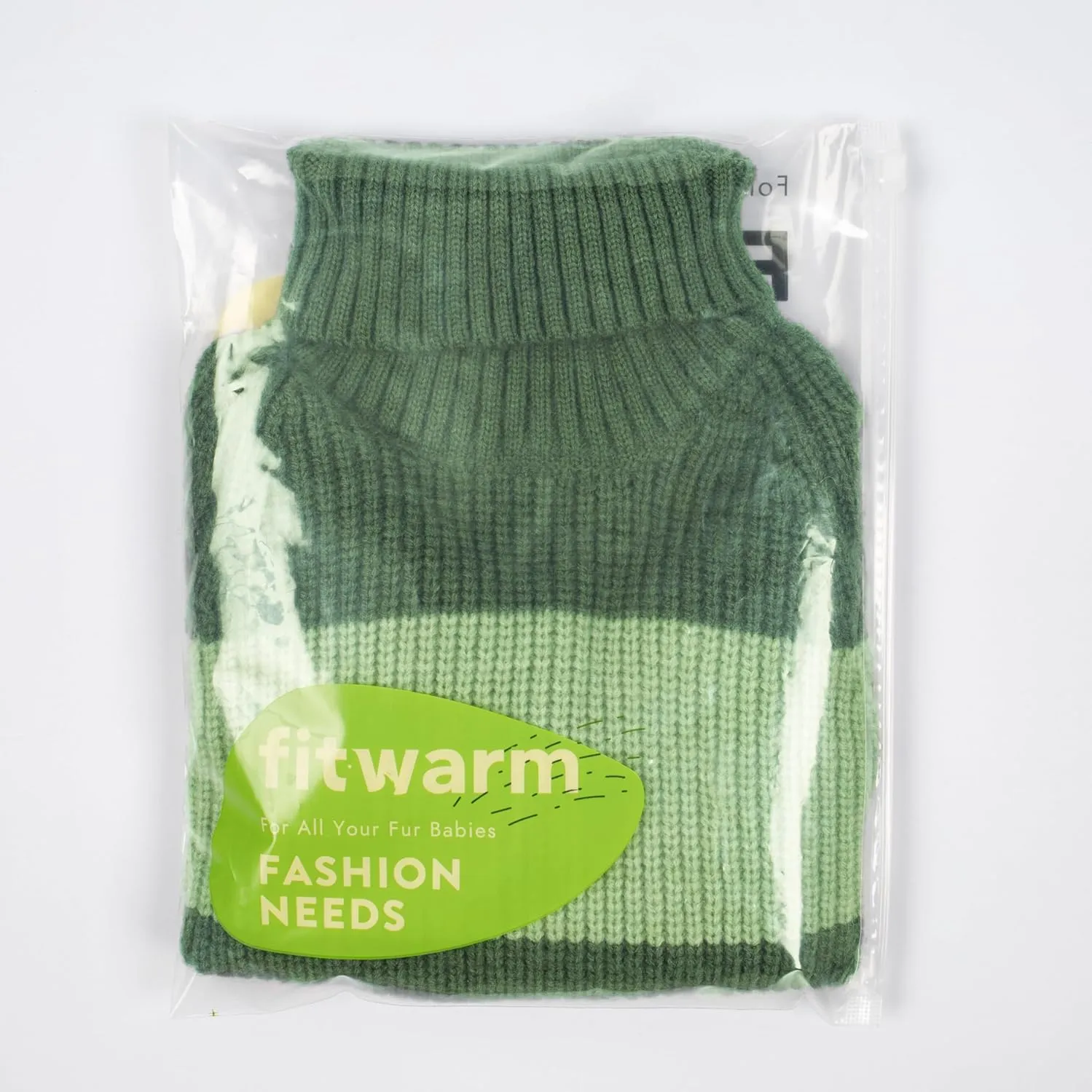 Fitwarm Color Block Turtleneck Dog Sweater, Thermal Dog Winter Clothes for Small Dogs Boy Girl, Pet Outfit, Dark Green, Mint Green, Large