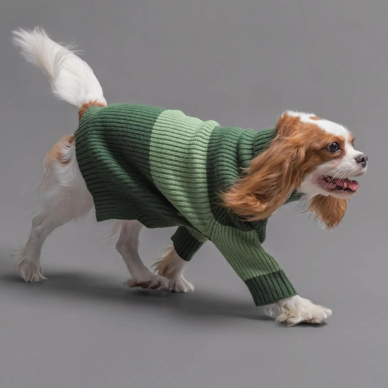 Fitwarm Color Block Turtleneck Dog Sweater, Thermal Dog Winter Clothes for Small Dogs Boy Girl, Pet Outfit, Dark Green, Mint Green, Large