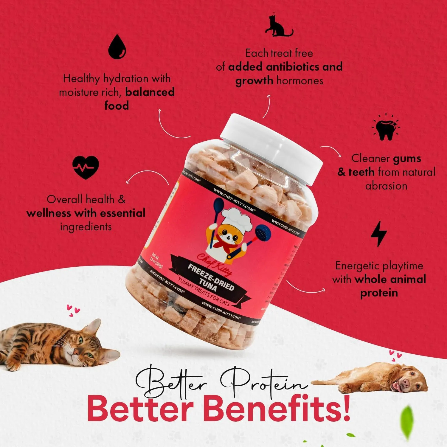 Freeze-Dried Tuna Treats for Cats & Dogs  100% Wild Caught, Single Ingredient, High-Protein, Healthy Snack  No Additives or Preservatives  3.5oz - Inspected & Tested in USA