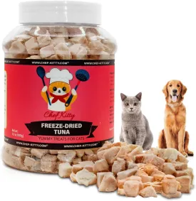 Freeze-Dried Tuna Treats for Cats & Dogs  100% Wild Caught, Single Ingredient, High-Protein, Healthy Snack  No Additives or Preservatives  3.5oz - Inspected & Tested in USA