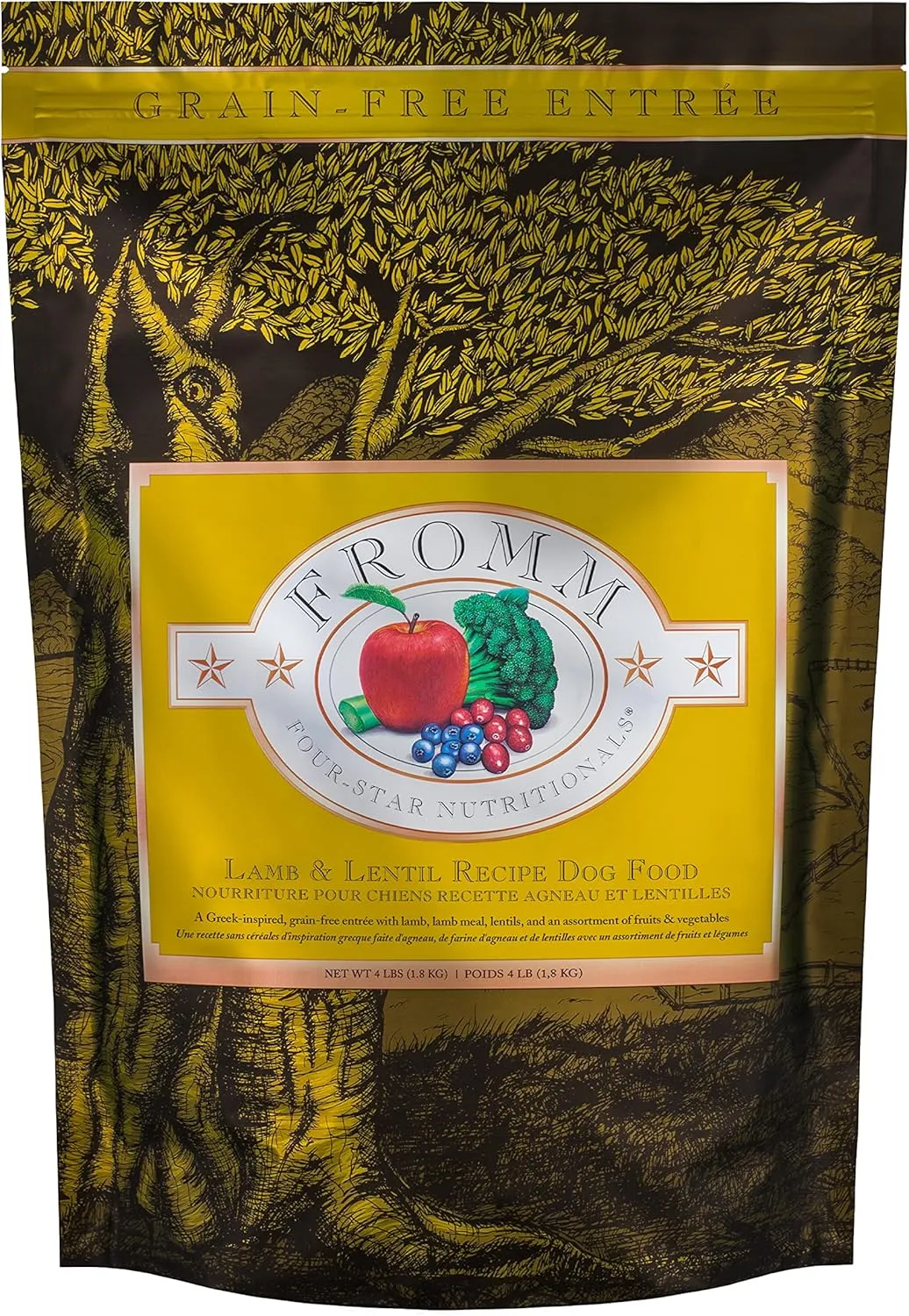Fromm Four-Star Nutritionals Lamb & Lentil Dog Food - Premium Dry Dog Food - Lamb Recipe - 4 lb