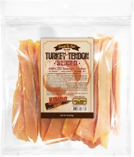 Gootoe Turkey Tendon Dog Treats, Sliced (S) 1 lb, 100% USA-Sourced Turkey, Natural Snack, Premium Puppy Chews, Hypoallergenic, Rawhide Free, Reseal Value Bags, Size for Small & Medium Dogs