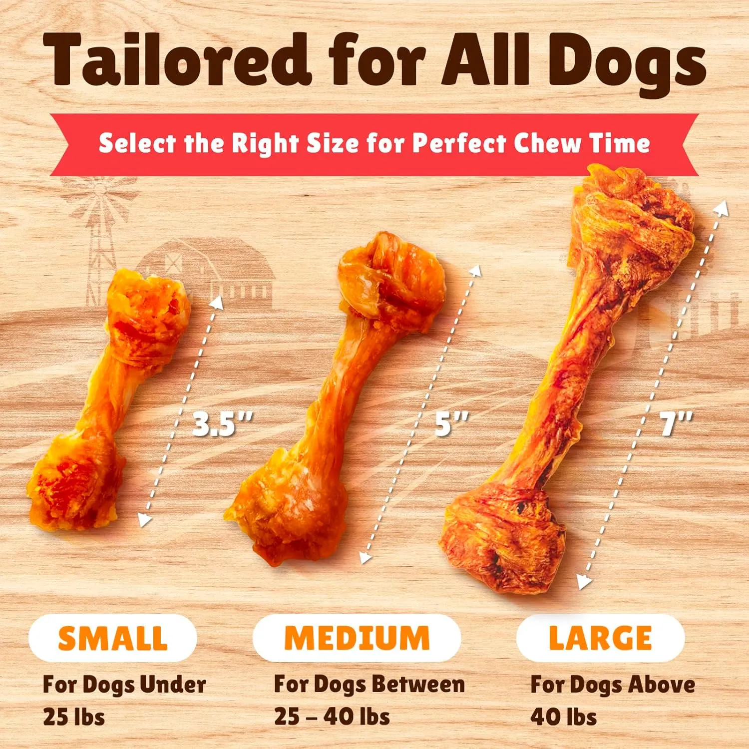 Gootoe Turkey Tendon Dog Treats, Turkey Tendon Bone (S) 6 Units/Pack, 100% USA-Sourced, Natural Snack, Premium Training Chews, Hypoallergenic, Reseal Value Bags, Sizes for Small Medium & Large Dogs