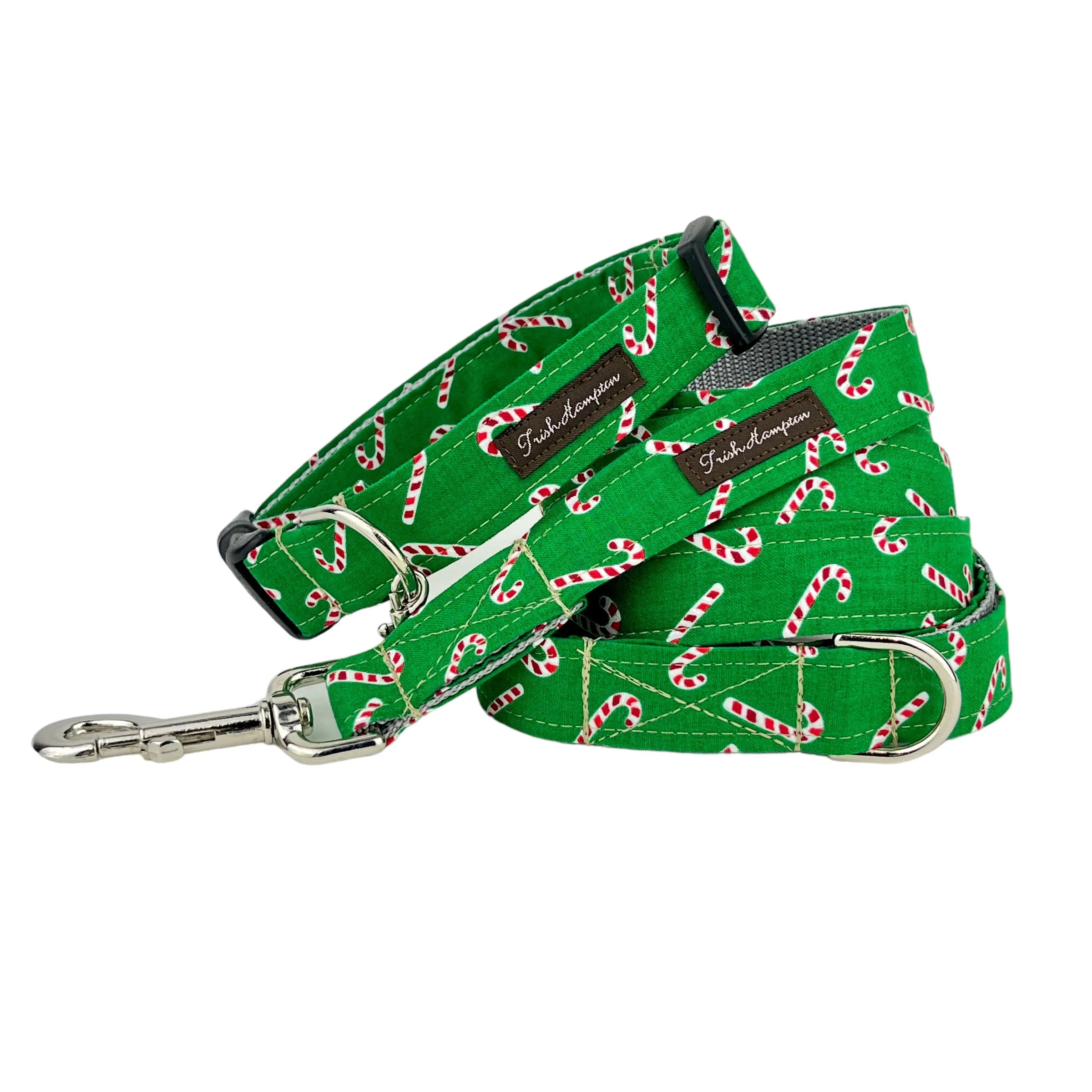 Green/Red/White Candy Cane 6ft Dog Leash - 1049