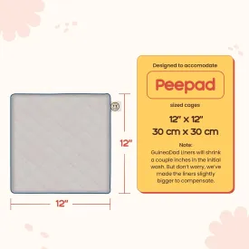 GuineaDad Original Reusable Pee Pads  3-Pack Gray Fleece Pads for Guinea Pig Cages  12x12 Inch Waterproof, Extra Absorbent Bamboo Core  Washable Liner for Small Pets  Cage & Carrier Supplies