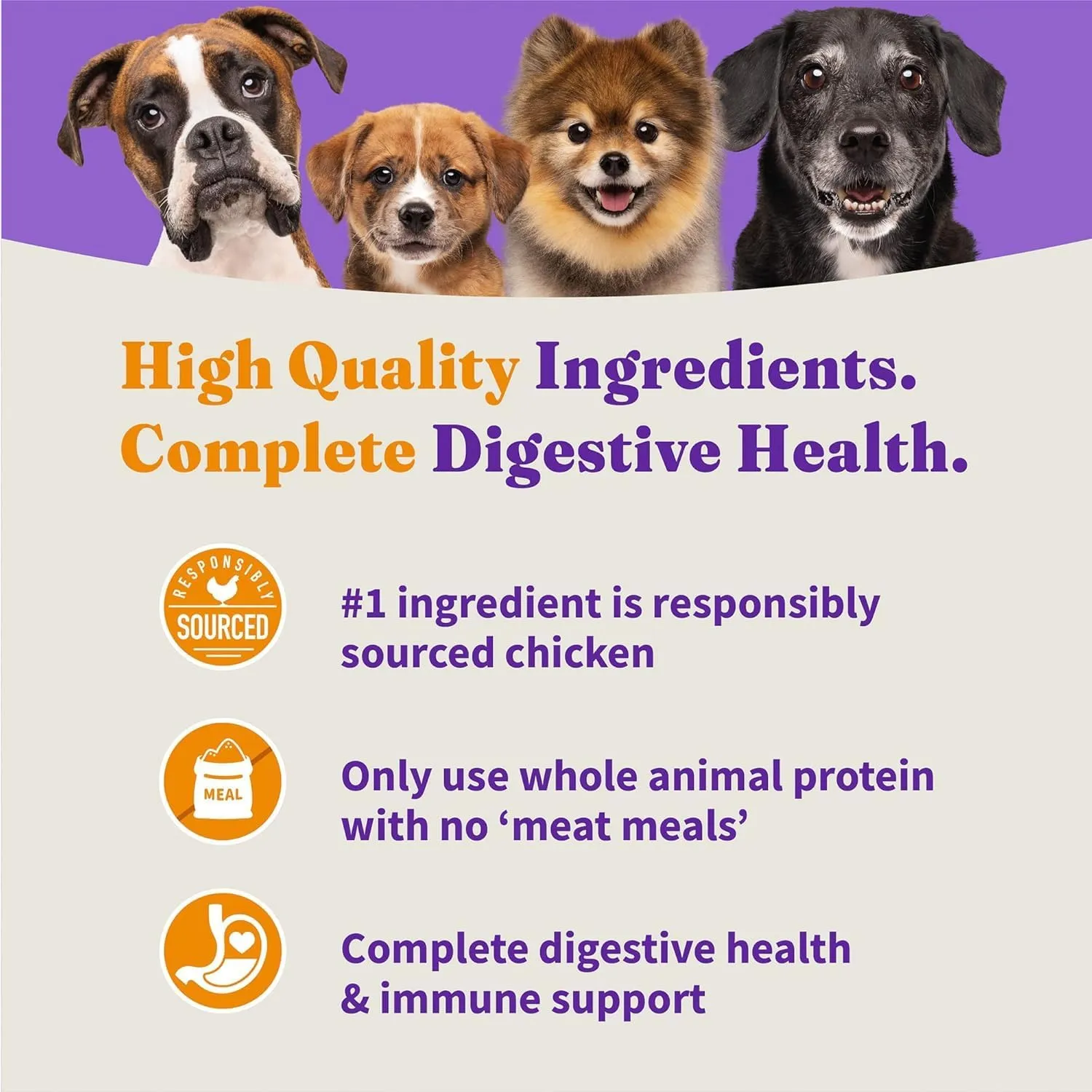 Halo Holistic Puppy Food, Cage Free Chicken & Brown Rice Recipe, Healthy Grains Dry Dog Food, Complete Digestive Health, 3.5 lb Bag