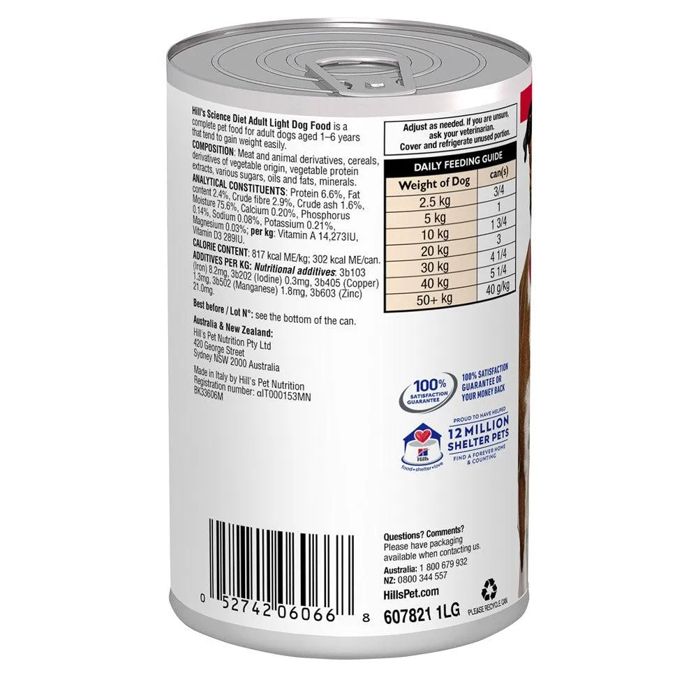 Hill's Science Diet Adult Light Canned Wet Dog Food