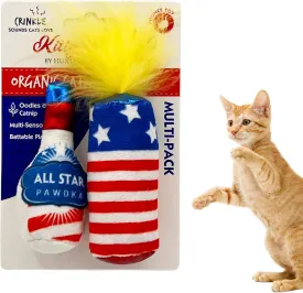 Huxley & Kent 2-Pack Plush Cat Toys | Firecracker & All Star Pawdka | 4th of July Strong Catnip Filled Cat Toy | Plush Kitten and Cat Toy with Catnip and Crinkle | Kittybelles