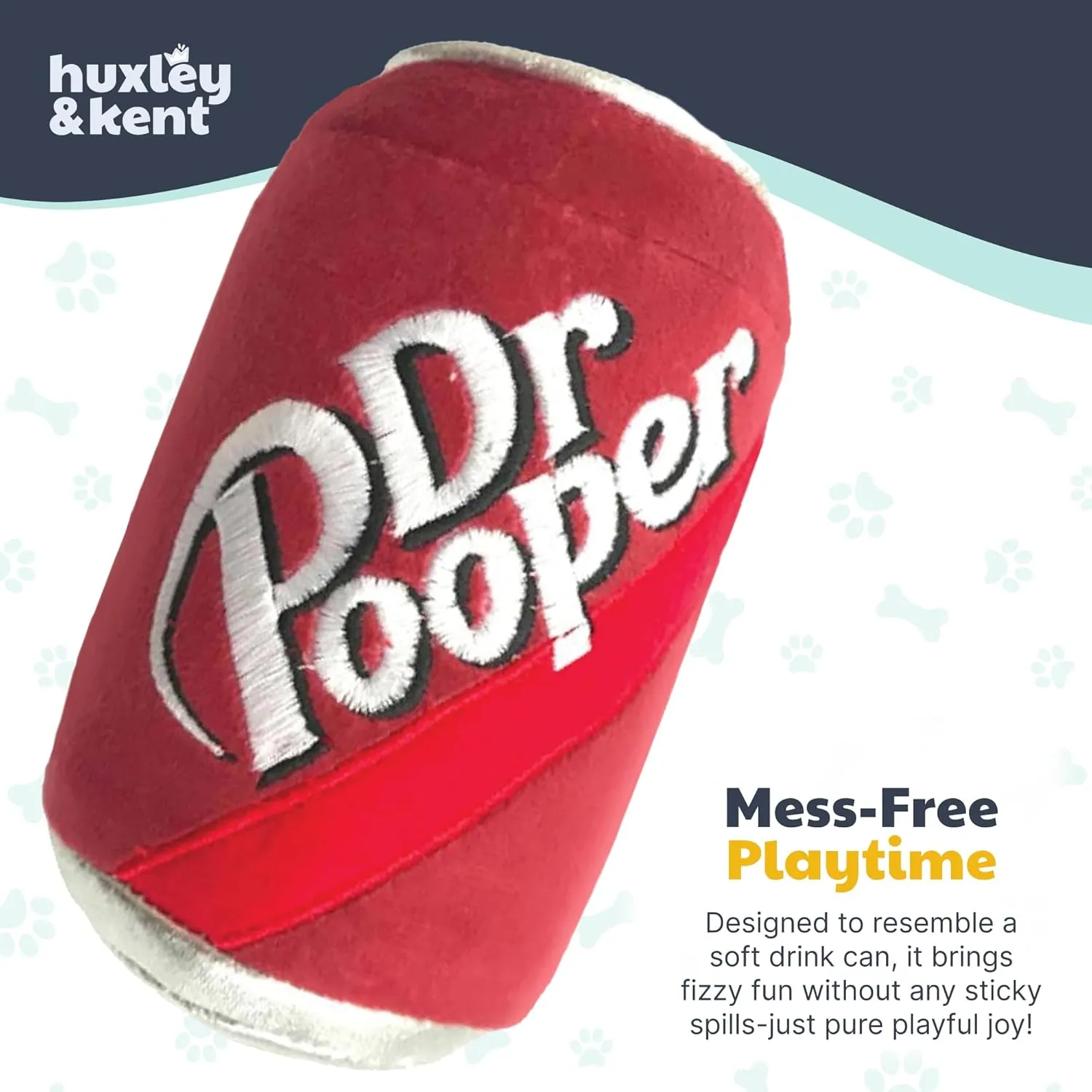 Huxley & Kent for Dogs - Dr Pooper (Small) - Power Plush Funny Dog Toy with Squeaker - H&K Squeaky